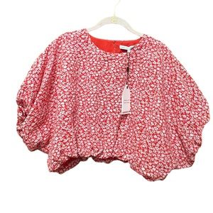 NWT English Factory Cropped Blouse Floral Size Large